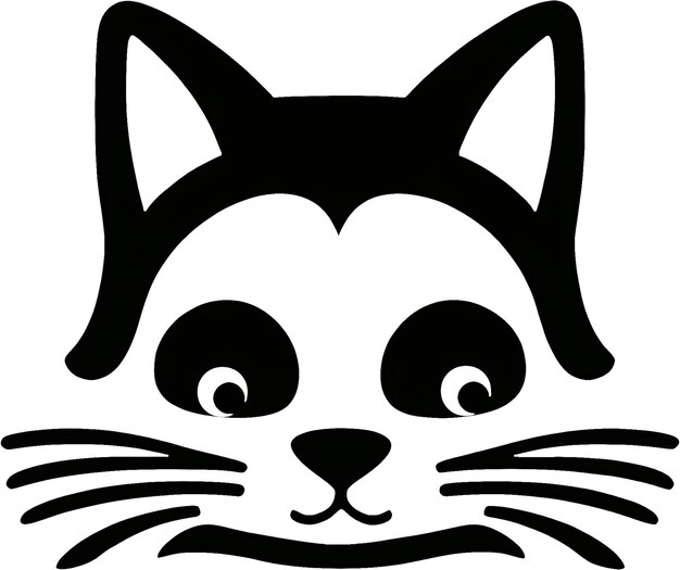 PSD かしい猫のアイコンのクローズアップミニマリストスタイル aigenerated