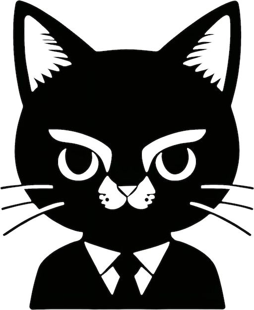 PSD かしい猫のアイコンのクローズアップミニマリストスタイル aigenerated