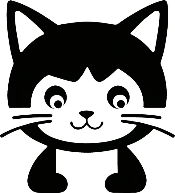 PSD かしい猫のアイコンのクローズアップミニマリストスタイル aigenerated