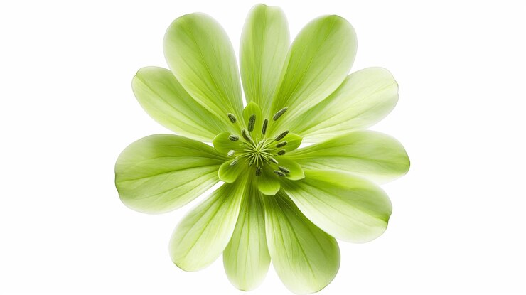 Closeup of a vibrant light green flower