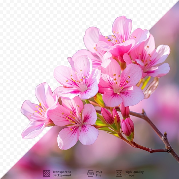 초점 에 있는 밝은 분홍색 꽃 들 의 클로즈업