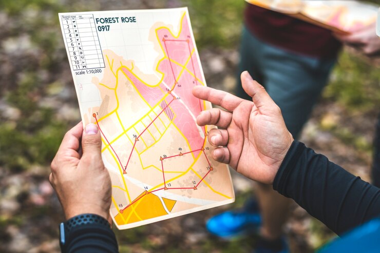PSD closeup of  orienteering box location map