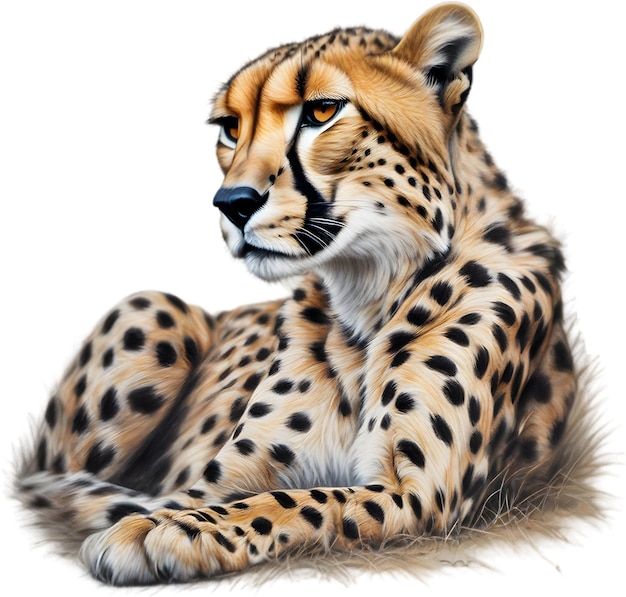 PSD closeup painting of a cheetah