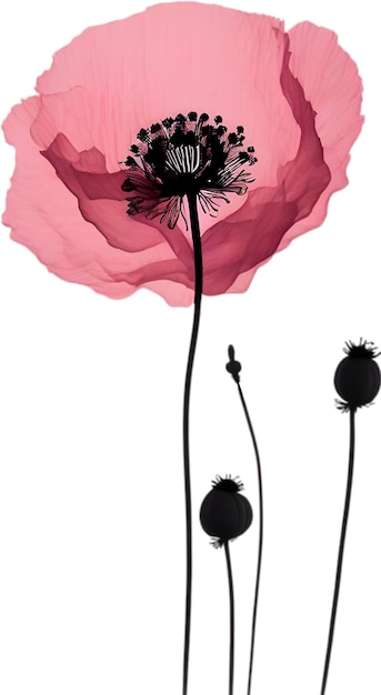 PSD closeup painting of poppy flowers