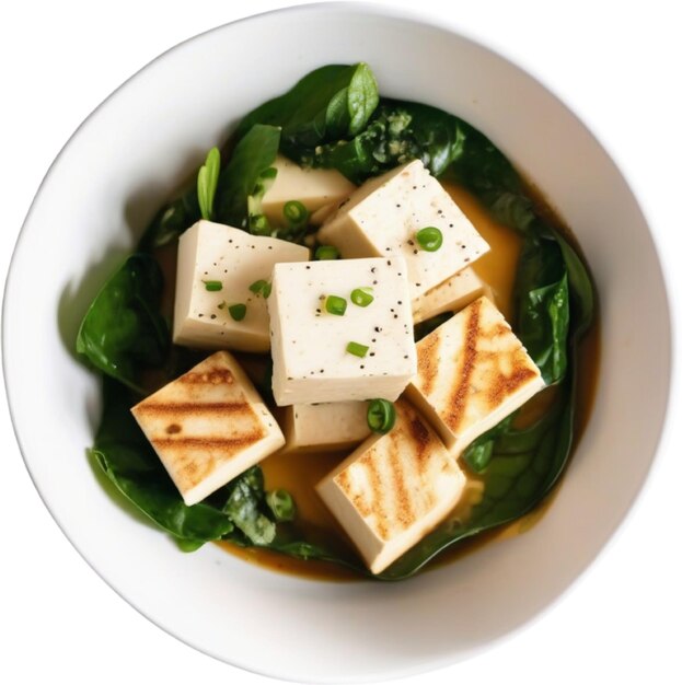 PSD foto da vicino del cibo al tofu aigenerated