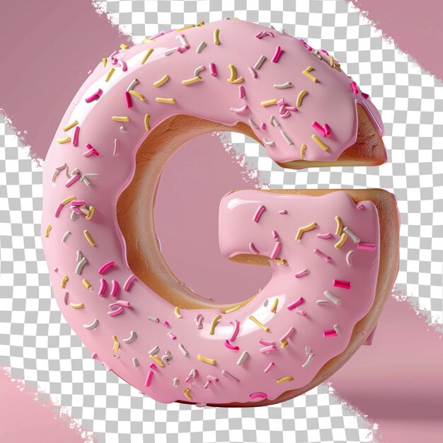 PSD closeup pink sprinkle doughnut