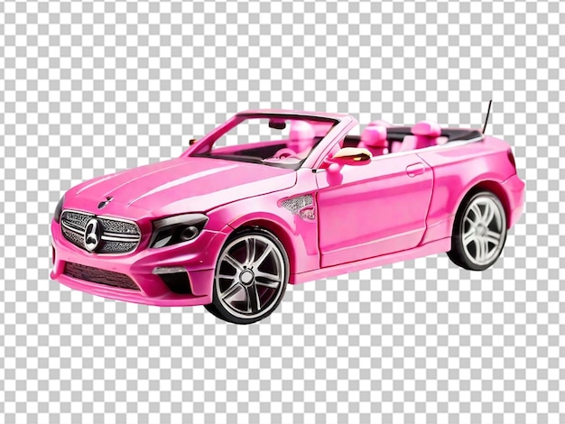 PSD closeup of pink toy convertible