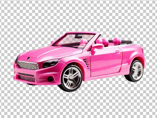 PSD closeup of pink toy convertible