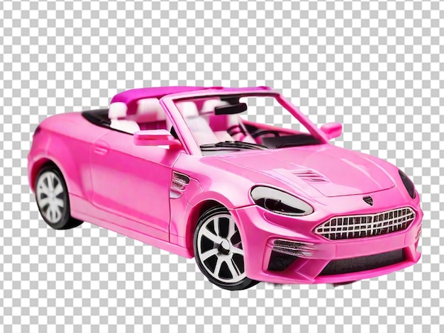 PSD closeup of pink toy convertible