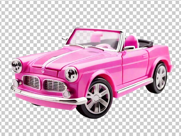 PSD closeup of pink toy convertible