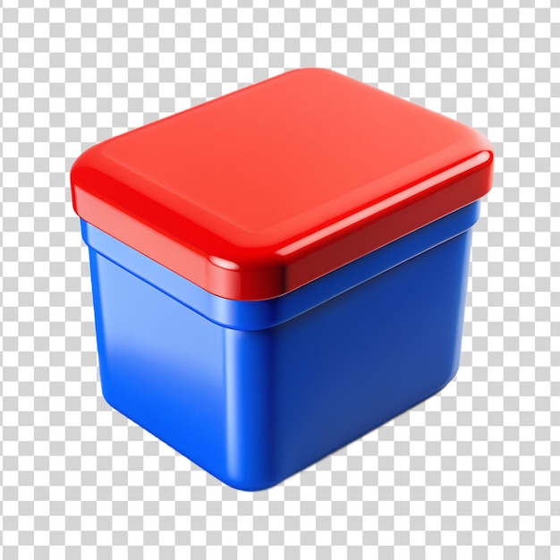 PSD closeup of plastic box isolated on transparent background