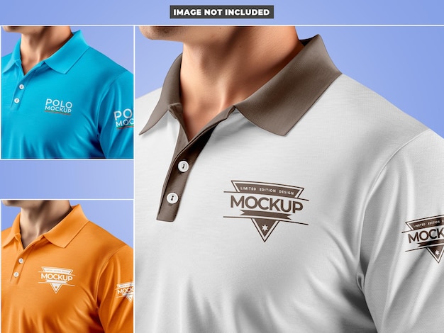 Closeup polo tshirt mockup