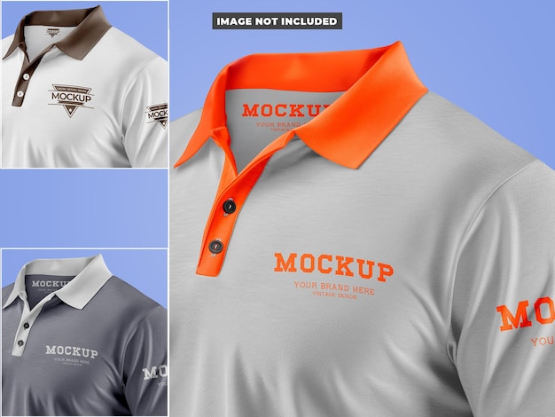 Closeup polo tshirt mockup