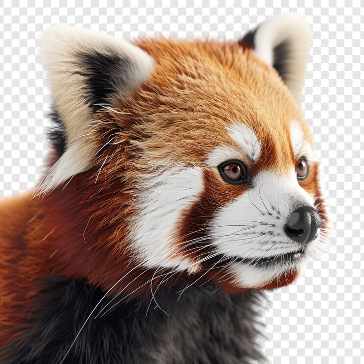PSD closeup portrait of a red panda