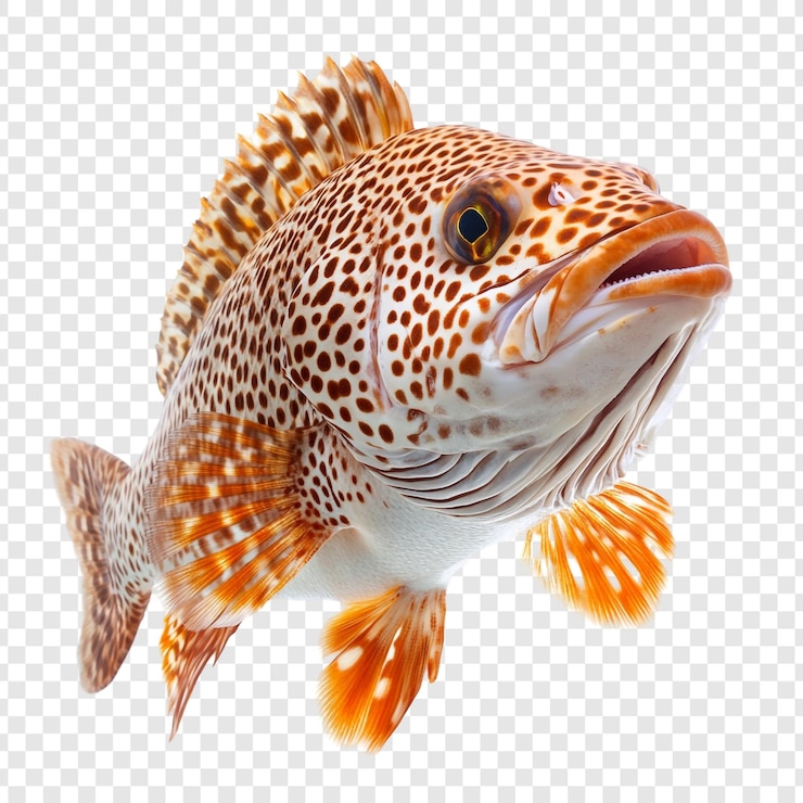 PSD closeup of a red grouper