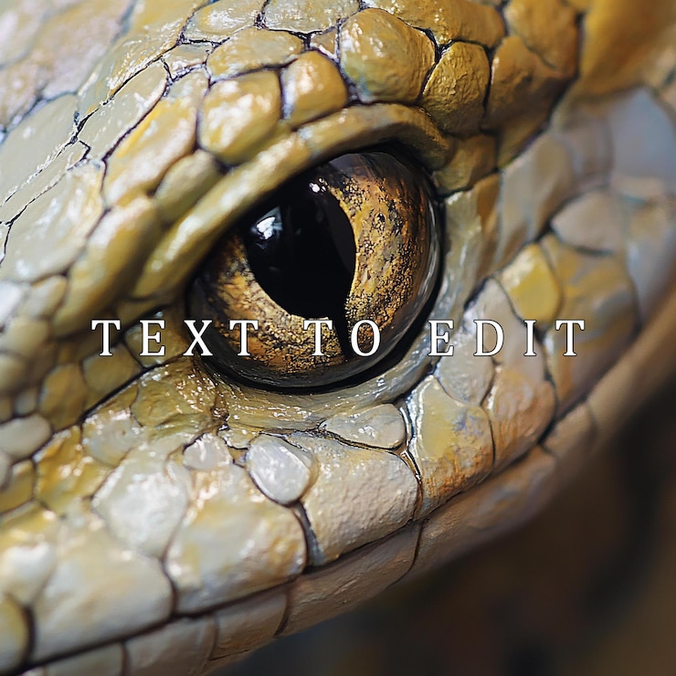 PSD closeup of a reptiles eye and textured skin