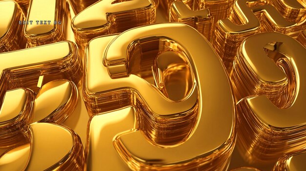豪華で抽象的な背景を作り出す輝く金色の数字のクローズアップ