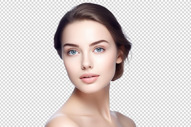 Closeup shot of a beautiful young woman smiling isolated on a transparent background