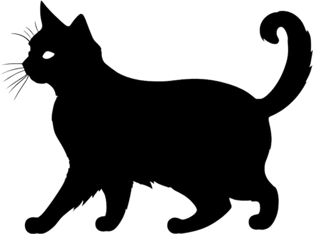 PSD 黒い猫のクローズアップシルエット aigenerated.