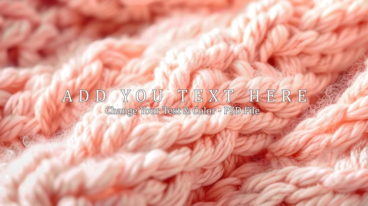 PSD closeup of soft pink knitted fabric