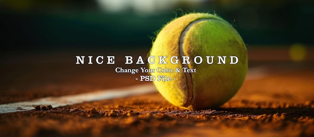 closeup a tennis ball on the court with sunlight view generated ai image