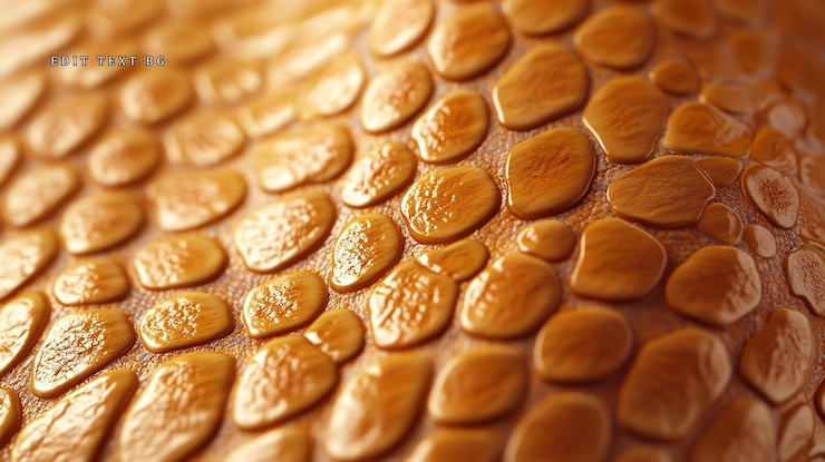 PSD closeup of textured ambertoned reptilelike skin detailed organic pattern