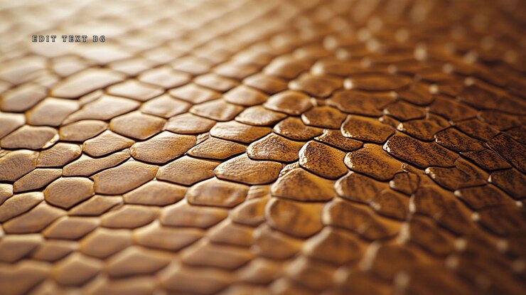 PSD closeup of textured golden brown reptile skin pattern