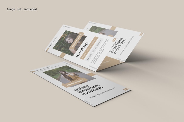 PSD closeup trifold brochure mockup