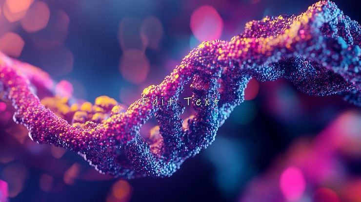 PSD closeup vibrant dna helix genetic code