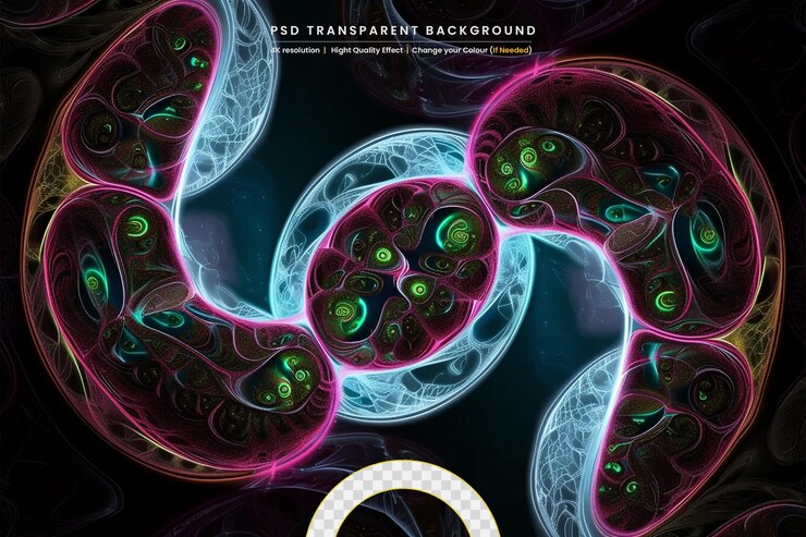 PSD a closeup view of cells dividing and replicating through mitosis on transparant background