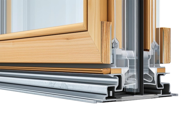 PSD closeup di una finestra a telaio di legno