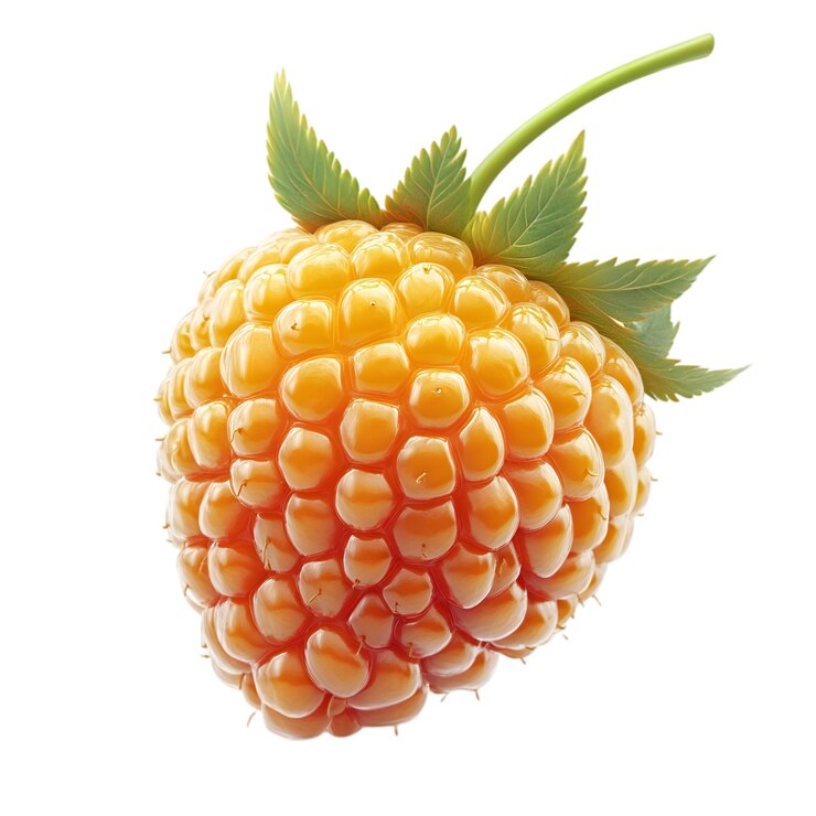 PSD closeup of a yellow raspberry