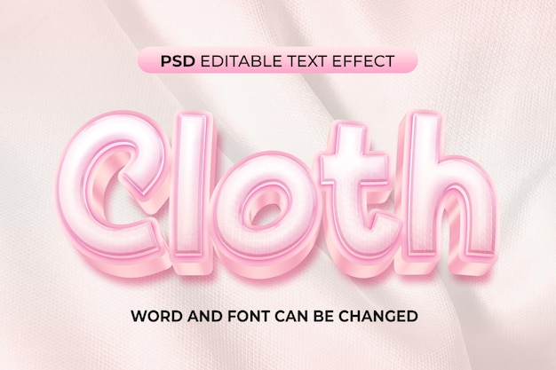 Cloth text effect 3d psd