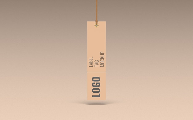 Clothes label tag mockup front view