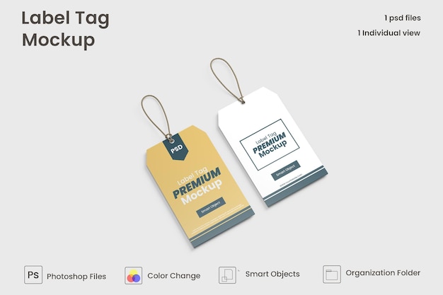 Clothes label tag mockup template Premium Psd