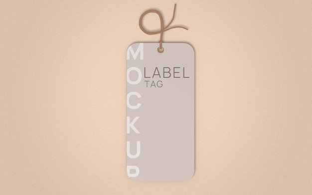 Clothes label tag mockup top view