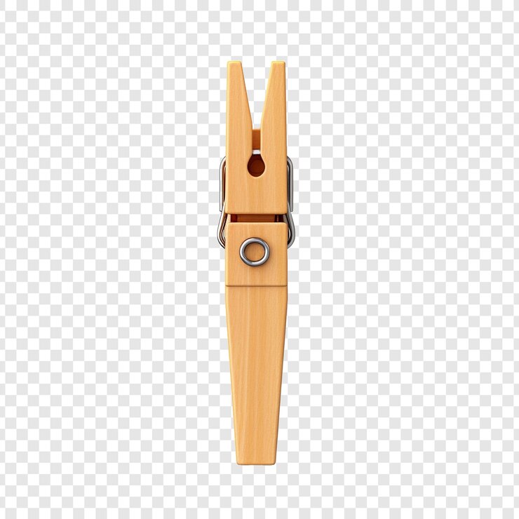 PSD clothes peg isolated on transparent background