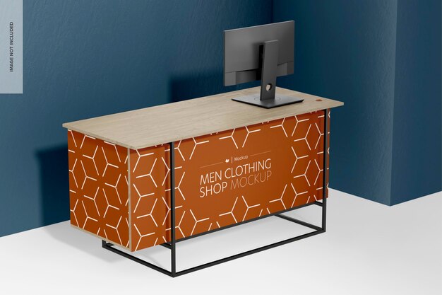 Clothes shop counter mockup