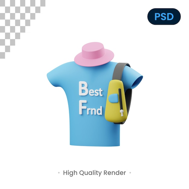 Abbigliamento 3d rendering illustrazione psd premium