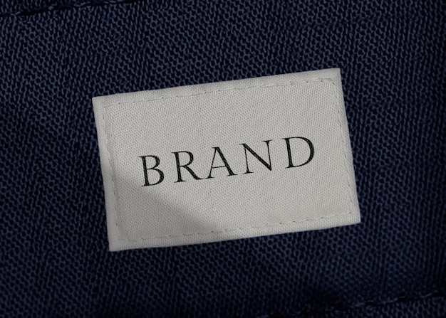 Clothing label mockup in minimal black and white