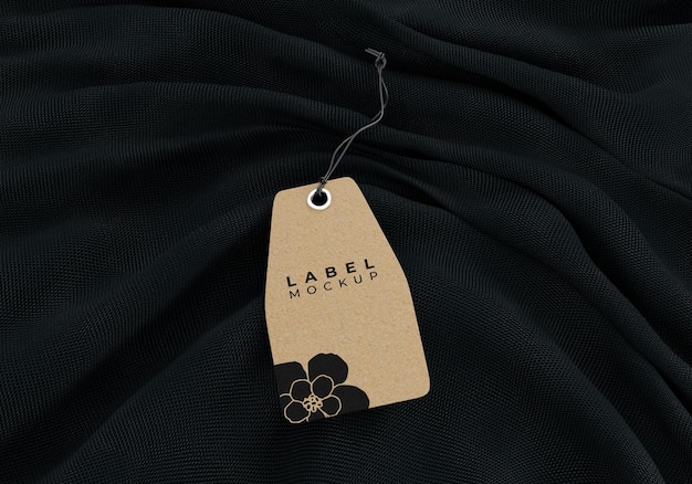 Clothing mockup tag on fabric