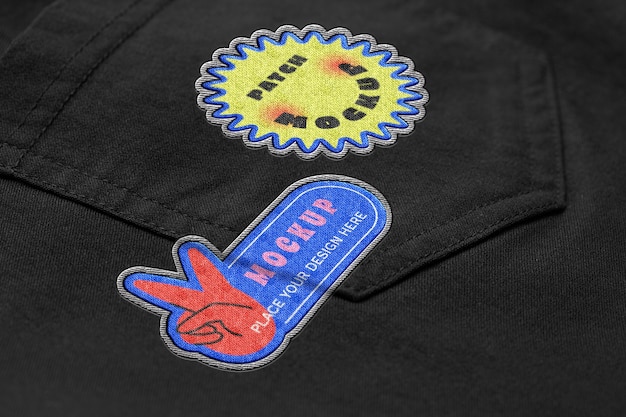 PSD clothing patch mockup design