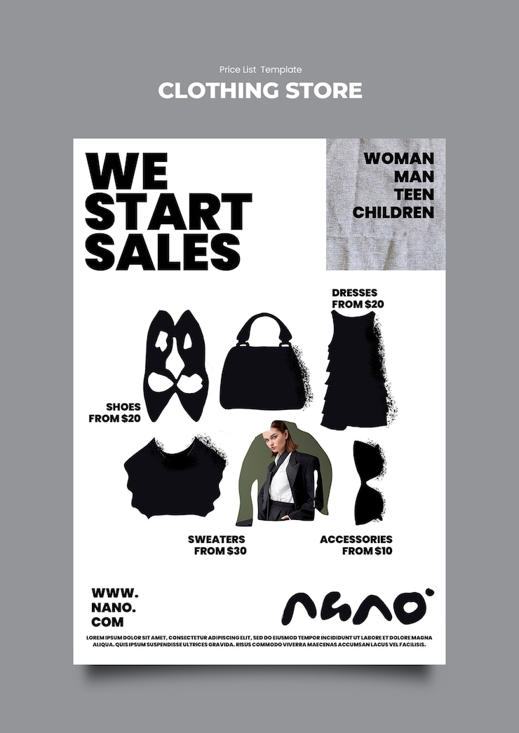 PSD 服装店のビジネステンプレート