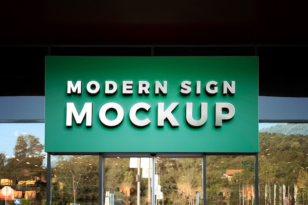 Clothing store city sign mockup
