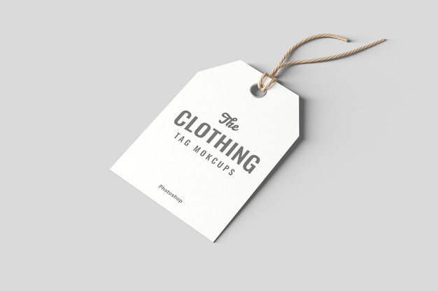 Abbigliamento tag mockup vista prospettica