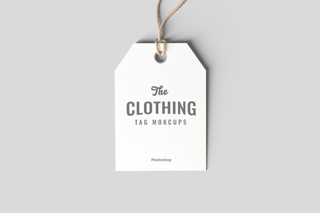 Clothing tag mockup top view