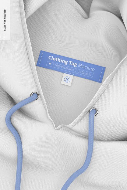 Clothing Tags Mockup, on Hoodie