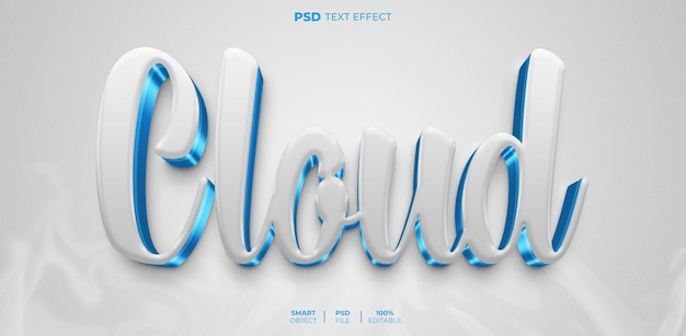 Cloud 3d editable text effect