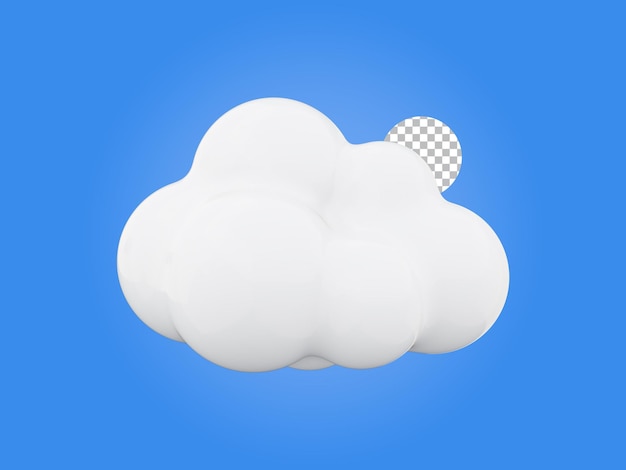 cloud 3d icon realistic weather symbol 3d render illustration