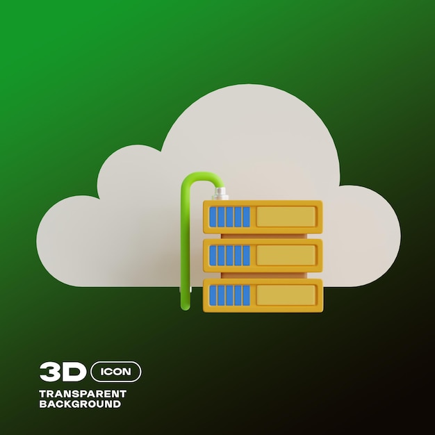 Cloud Algorithm 3D Icon PNG-sjabloon